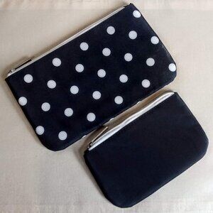 Ganz B&W Polka Dot 2-Pc. Cosmetic Bag Set